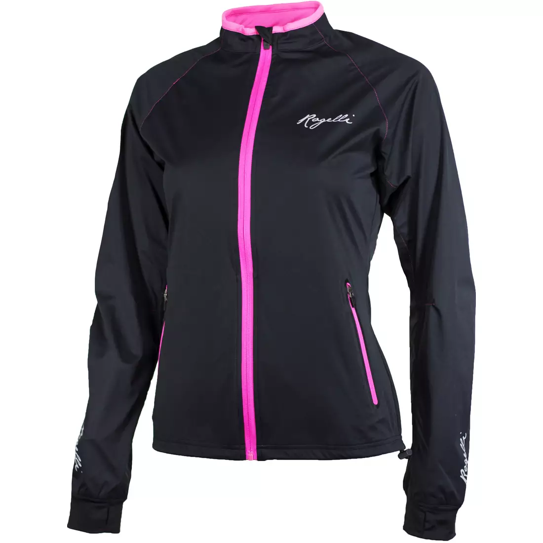 ROGELLI RUN STELLE 801.800 - dámská nepromokavá běžecká bunda, černá a růžová