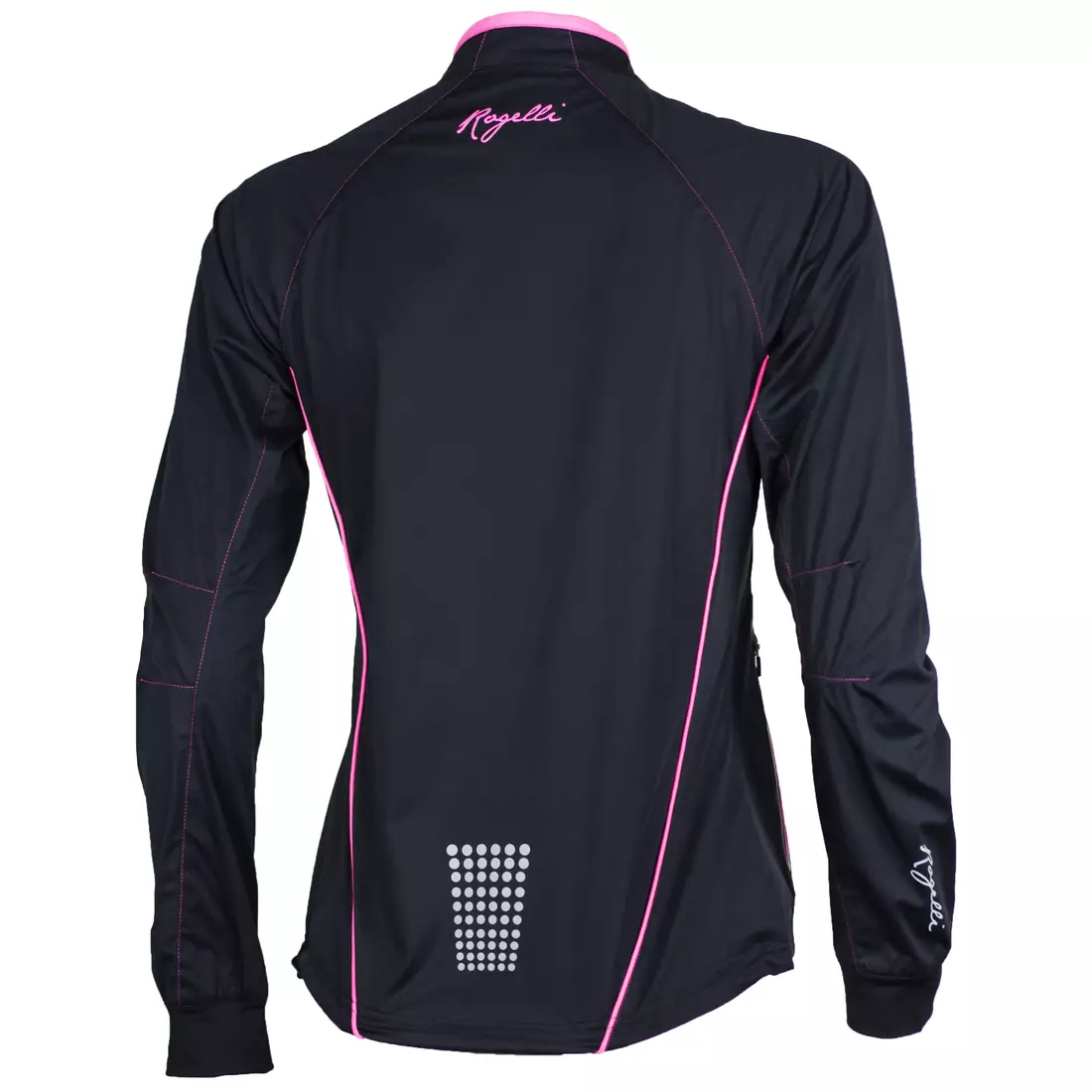 ROGELLI RUN STELLE 801.800 - dámská nepromokavá běžecká bunda, černá a růžová