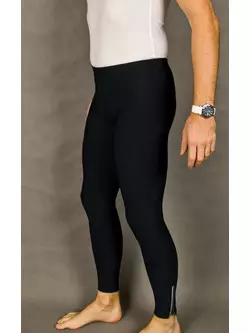 Zateplené cyklistické kalhoty MikeSPORT GEXO s vložkou COMP HP bez podvazků, černé a černé švy