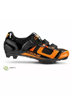 CRONO CX3 nylon - MTB cyklistické boty, černé a oranžové fluo