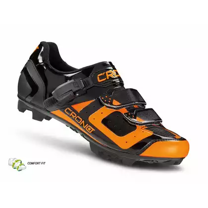 CRONO CX3 nylon - buty rowerowe MTB, czarno-pomarańczowe fluo
