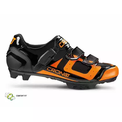 CRONO CX3 nylon - MTB cyklistické boty, černé a oranžové fluo