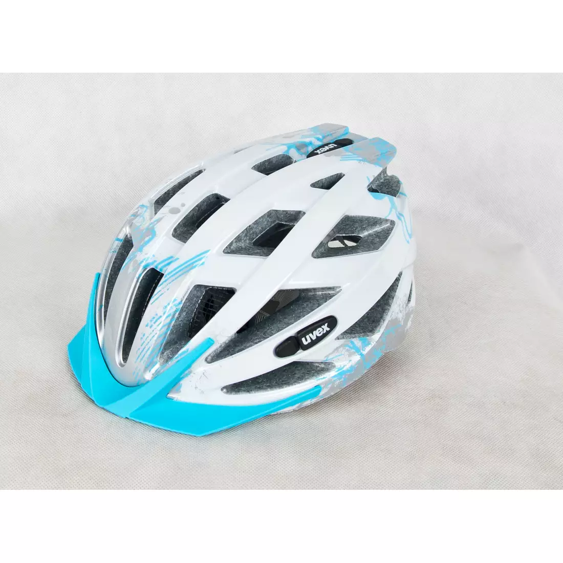 Cyklistická přilba UVEX AIR WING bílá, stříbrná a modrá