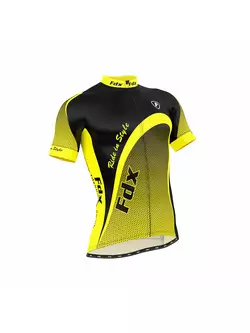 FDX 1010 letní cyklistický set dres + náprsní šortky černo-žluté