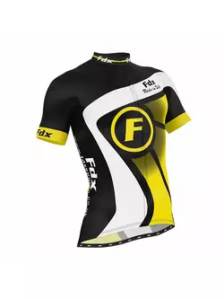FDX 1020 letní cyklistický set dres + náprsní šortky černo-žluté