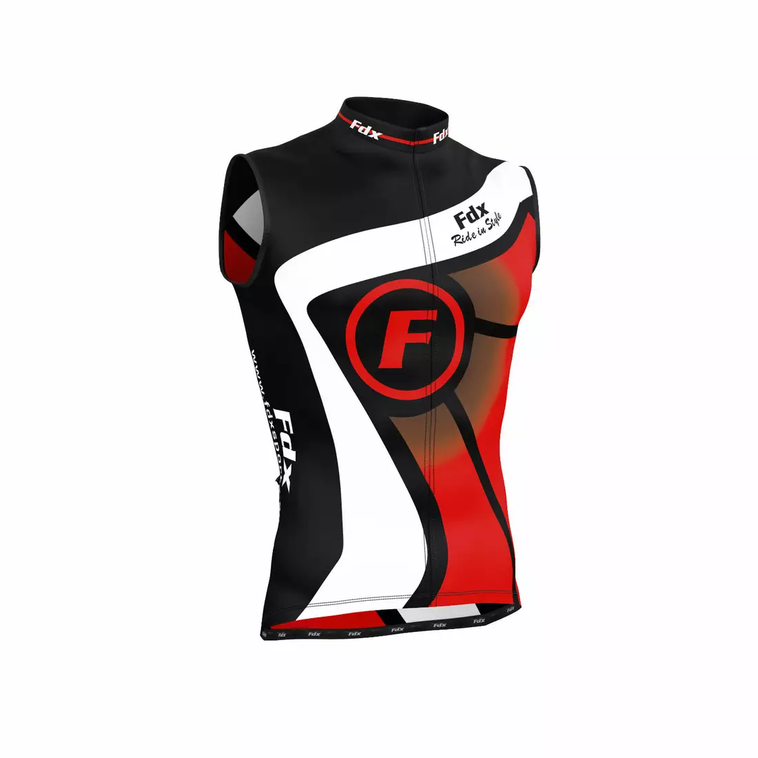 FDX 1020 pánský černo-červený cyklistický dres bez rukávů