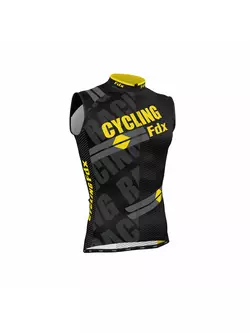 FDX 1050 pánský černý a žlutý cyklistický dres bez rukávů