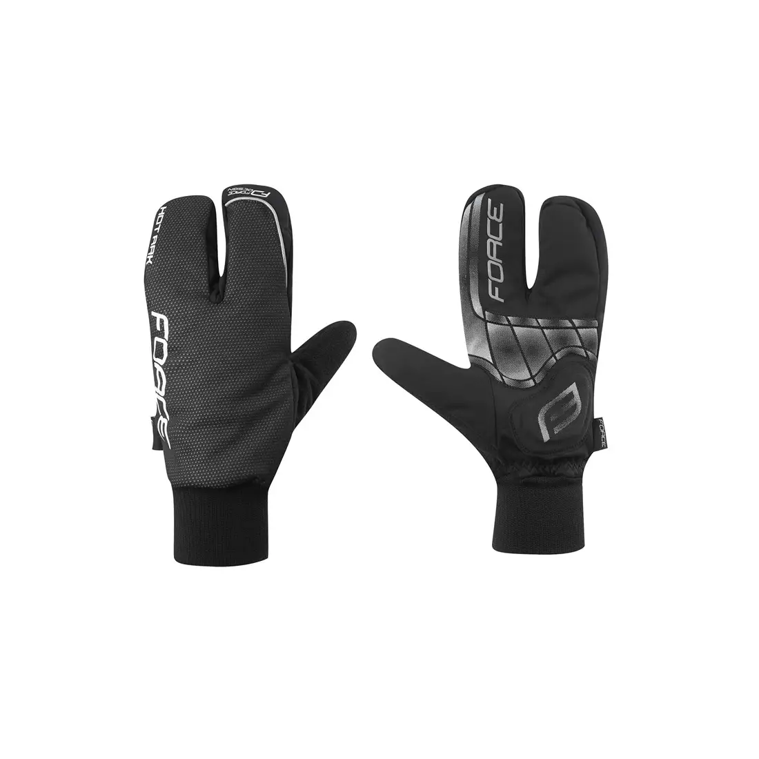 FORCE 90422 HOT RAK 3 zimní cyklistické rukavice, černé