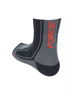 FORCE FREEZE zimní cyklistické ponožky, černé a červené
