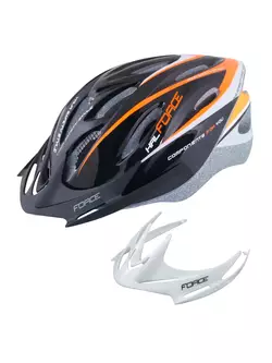 FORCE HAL cyklistická helma černo-oranžovo-bílá