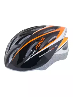 FORCE HAL cyklistická helma černo-oranžovo-bílá