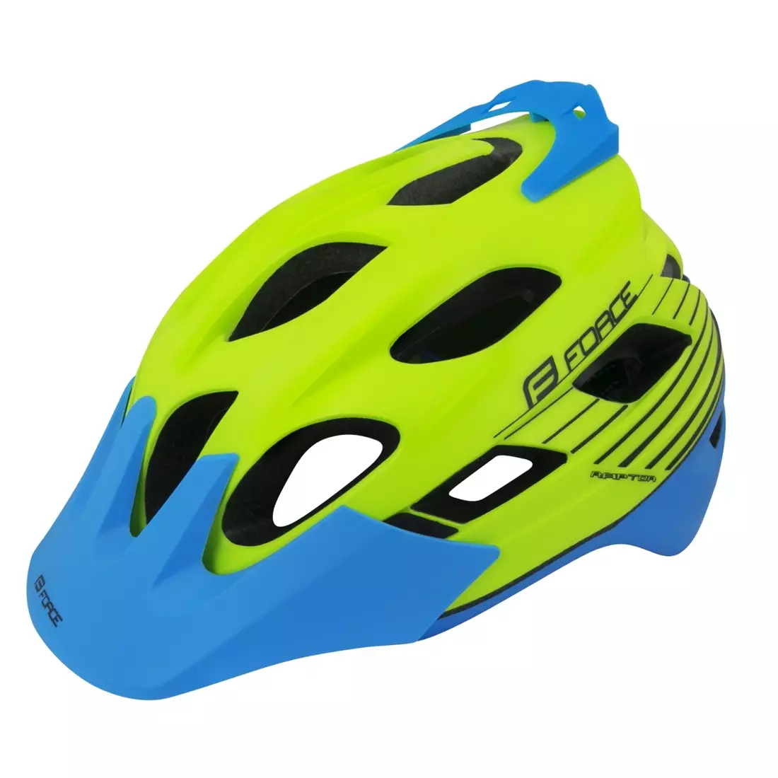 FORCE RAPTOR cyklistická helma fluorově modrá