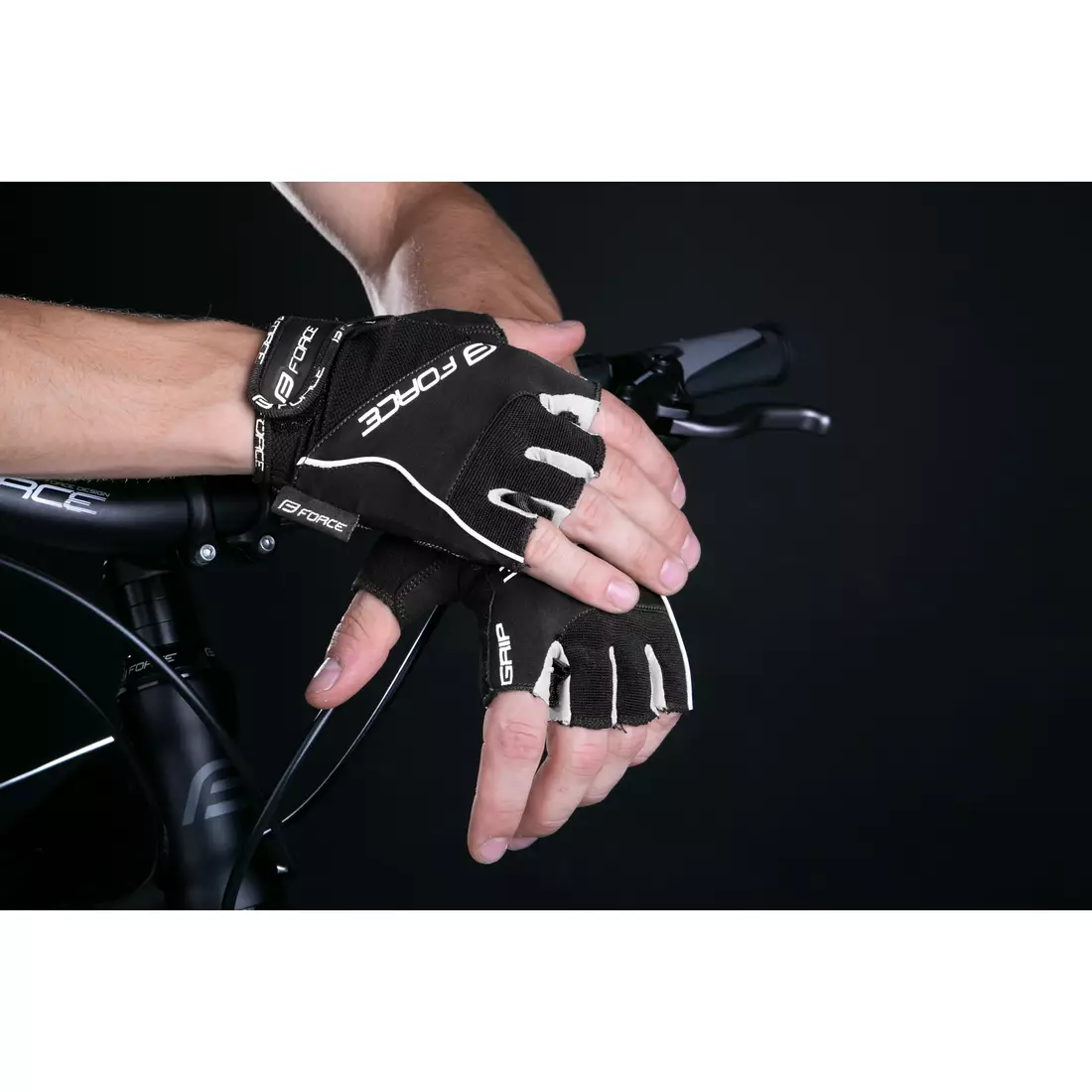 FORCE cyklistické rukavice GRIP, černé 905145