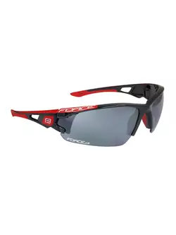 FORCE sportovní brýle s vyměnitelnými skly CALIBRE, černé a červené 91053