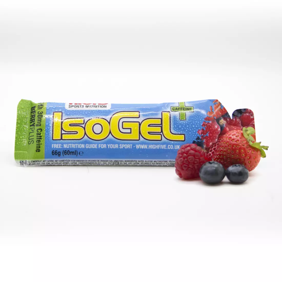 HIGH5 IsoGel Plus (s kofeinem) isotonická gelová příchuť: kapacita BRUEBERRY Plus (s kofeinem). 60 ml