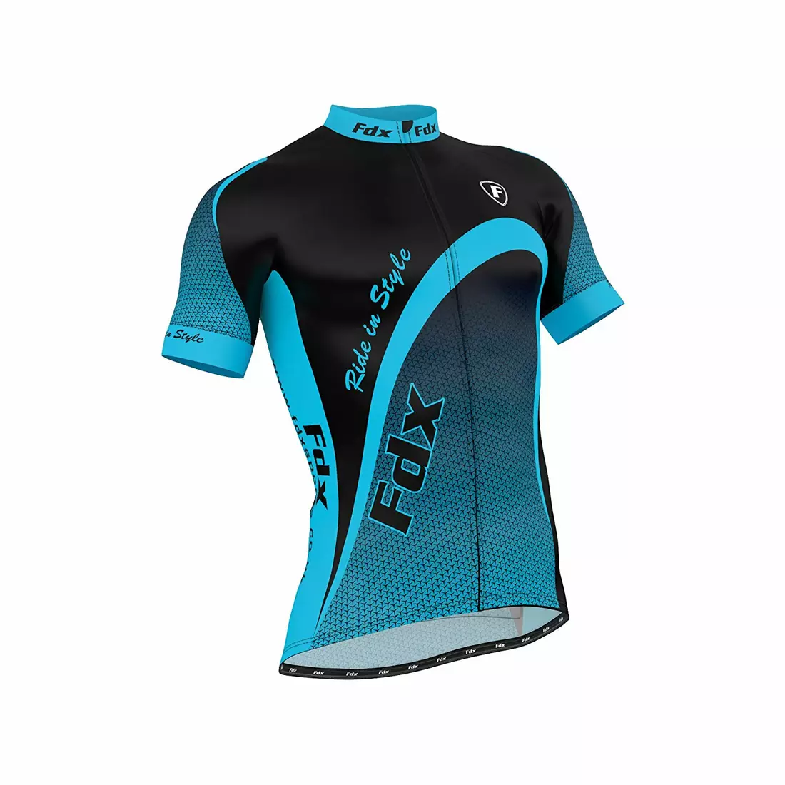 Letní cyklistický set FDX 1010: dres + náprsní šortky, černo-modré