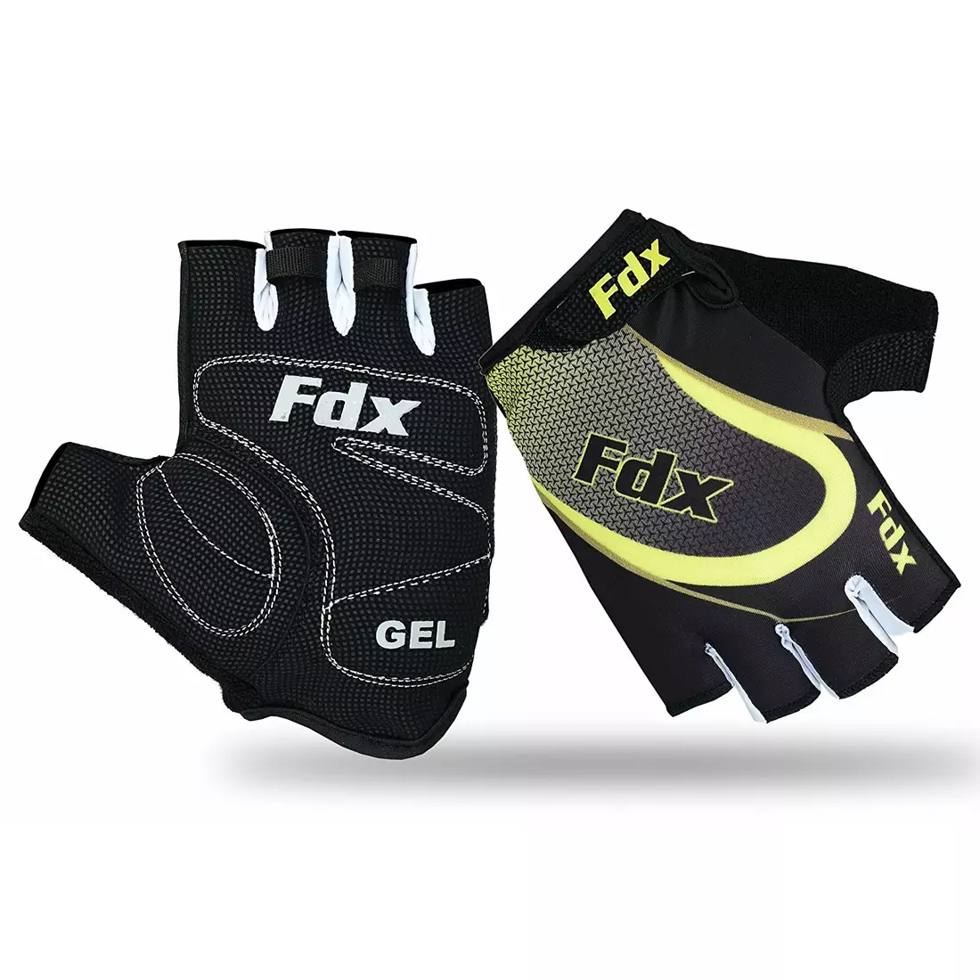 Pánské cyklistické rukavice FDX 1010 černé a žluté