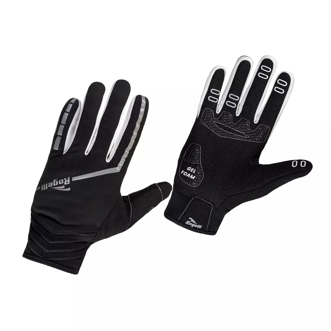Zimní cyklistické rukavice Rogelli Inverno, černobílé