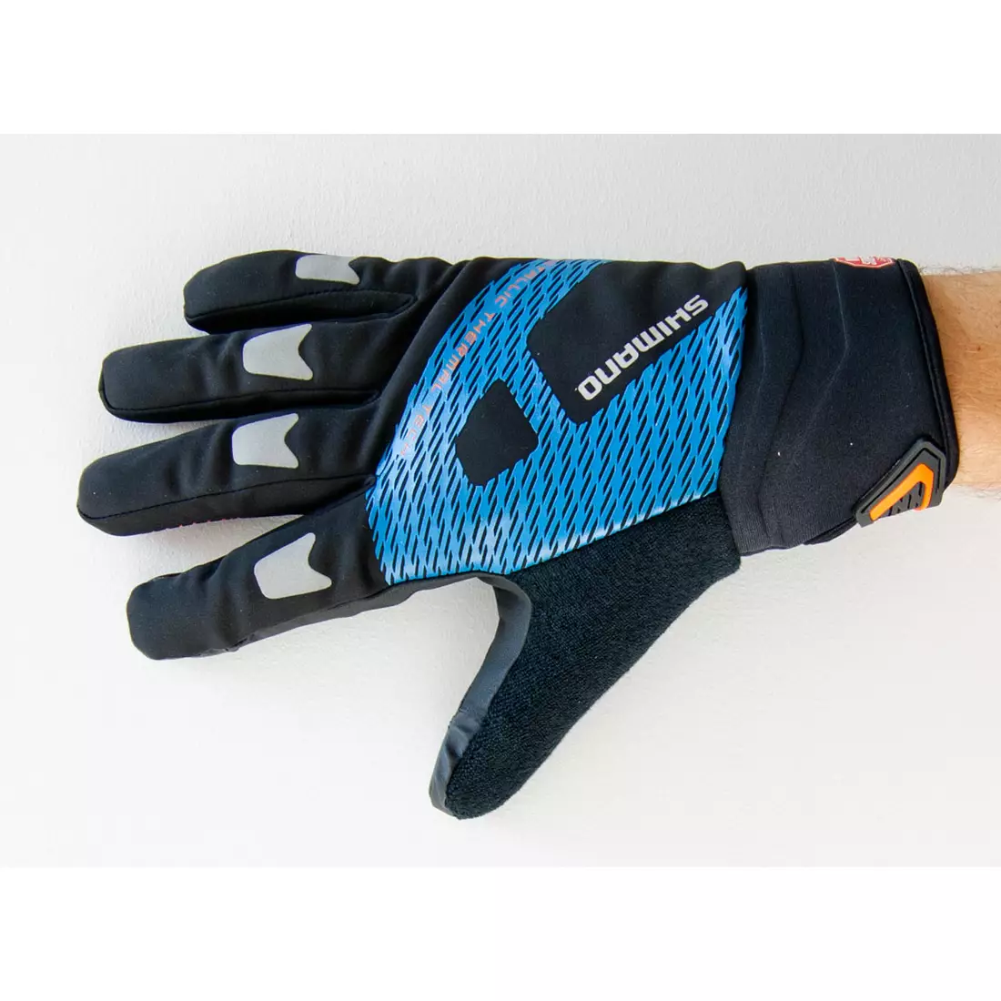Zimní cyklistické rukavice SHIMANO WINDSTOPPER, černo-modré ECWGLBWNS25MT